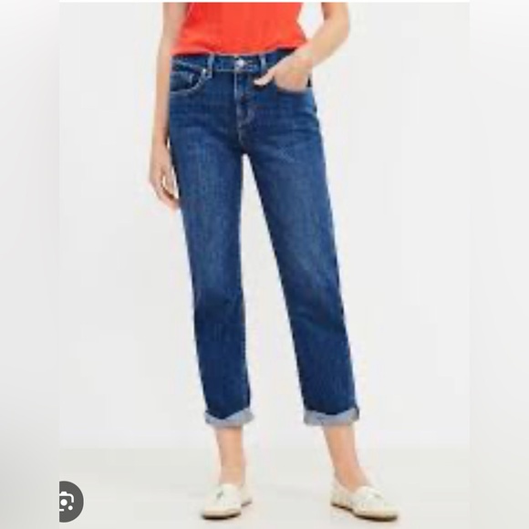 Petite Super Soft Girlfriend Jeans in Bright Mid Indigo Wash. NWT - Picture 3 of 9